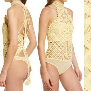 NWT Free People Battenburg Bodysuit- M